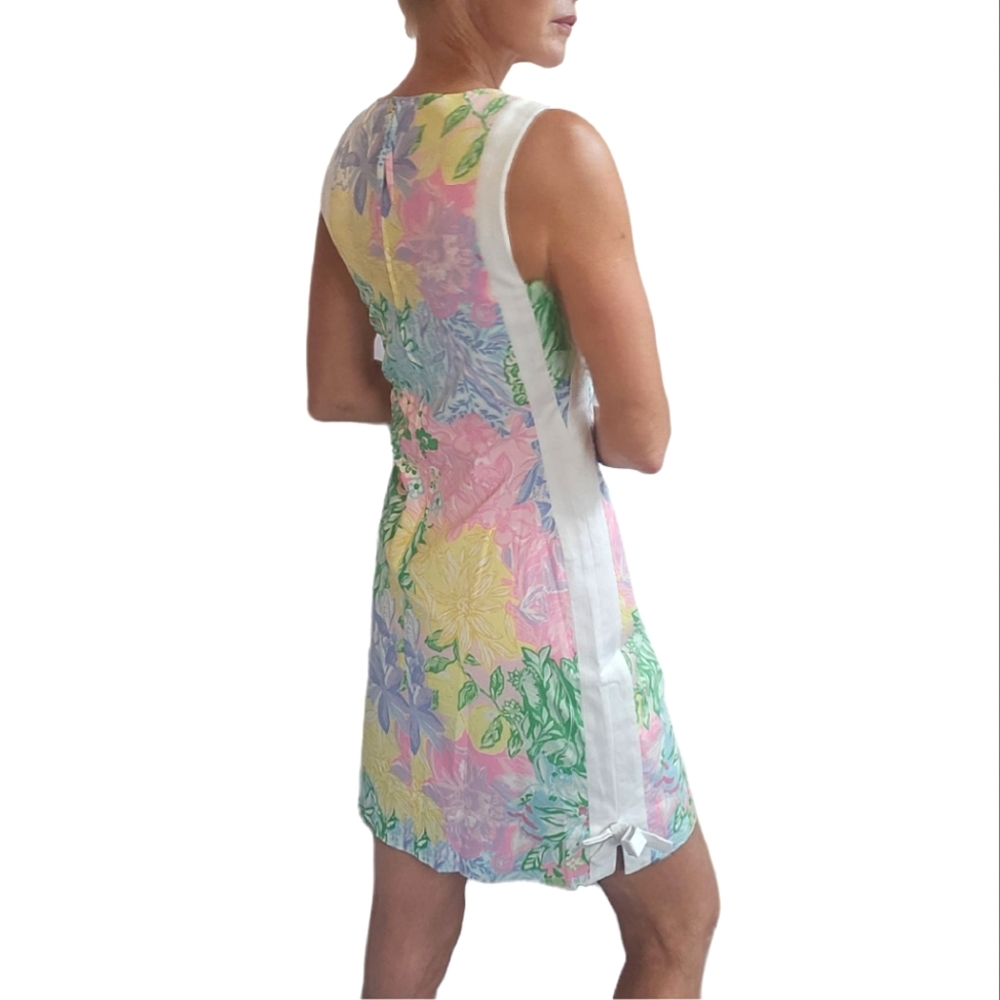 LILLY PULITZER Beckler Stretch  Shift Dress In Multi Bright Delight Patch - Picture 6 of 16